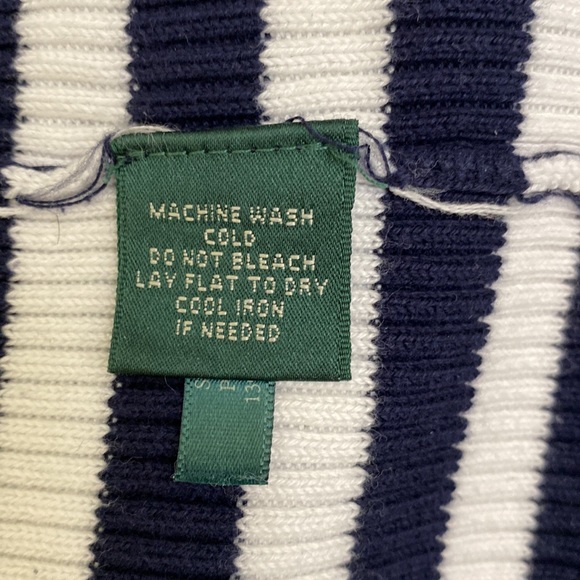 Lauren Ralph Lauren Navy & White Striped Sweater - Picture 6 of 7